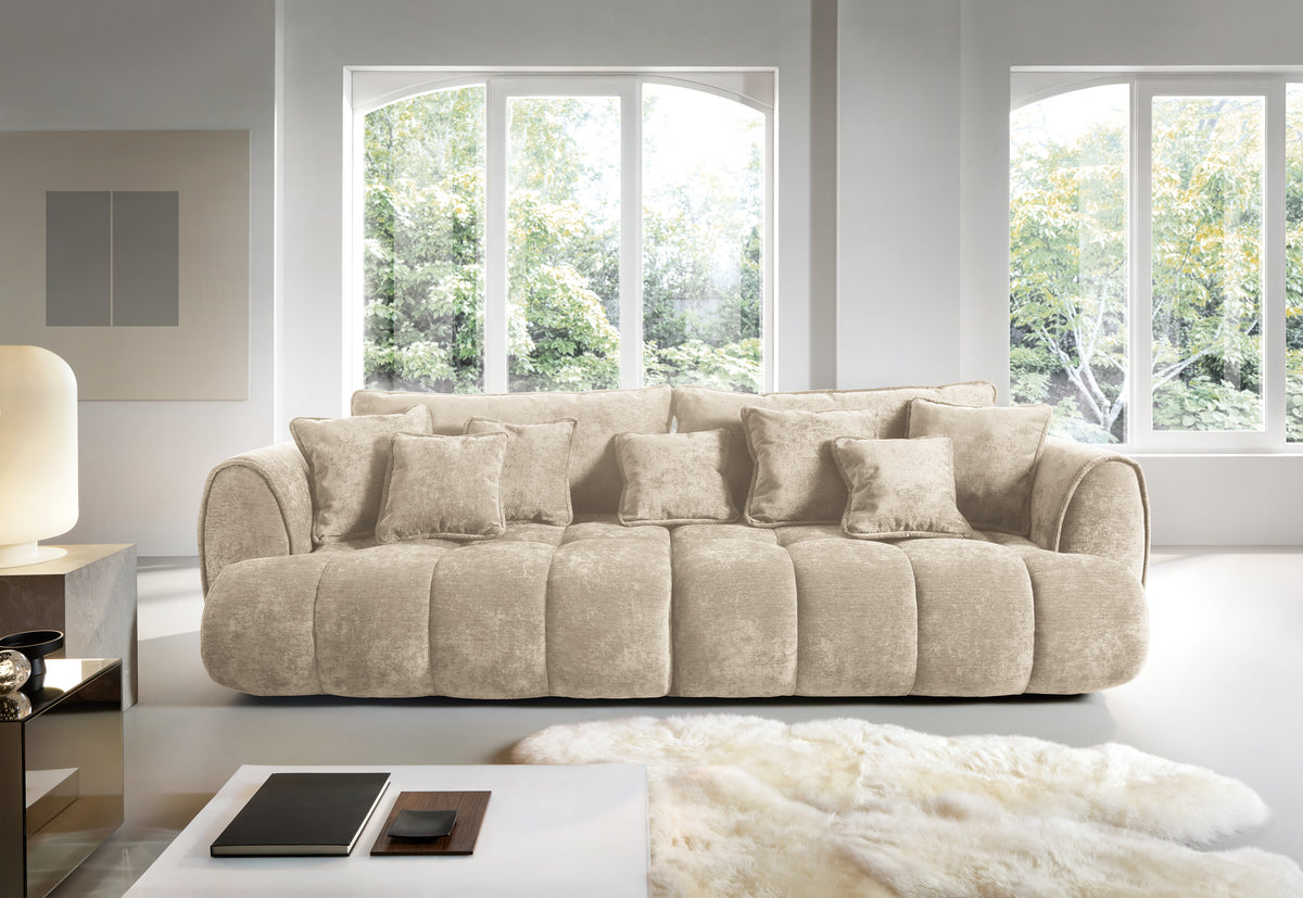 Canapea extensibilă 4 în 1 CELVIA, 333 cm lungime, ladă de depozitare, spumă HR