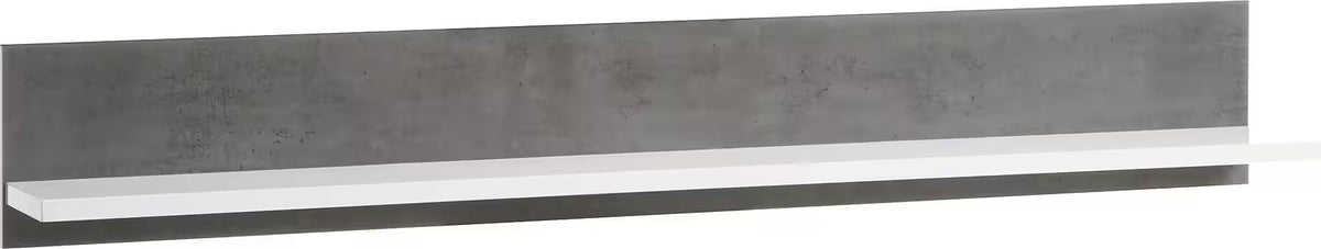 Etajeră perete alb-maro 150 cm din MDF și PAL, cu raft, design modern pentru depozitare living dormitor