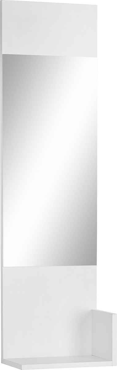 Cuier 32 cm, cu oglindă și raft, culoare alb, material PAL, design compact pentru hol, 114 cm înălțime