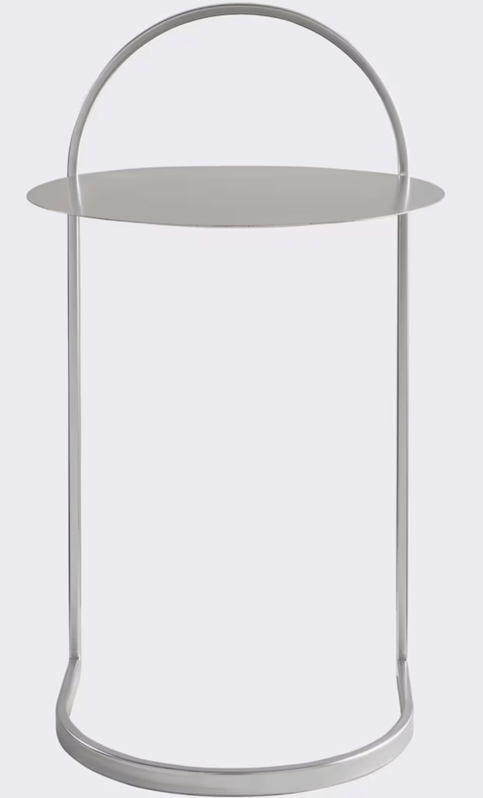 Masuta de cafea rotunda tip suport din metal, culoare gri, 35 cm, design compact si modern ideala pentru spatii mici sau decor minimalist