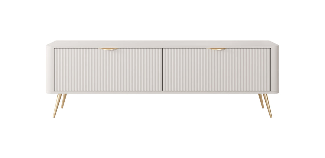 Comodă TV cashmere 163 cm cu compartimente, fronturi MDF și design modern elegant pentru living SERENA