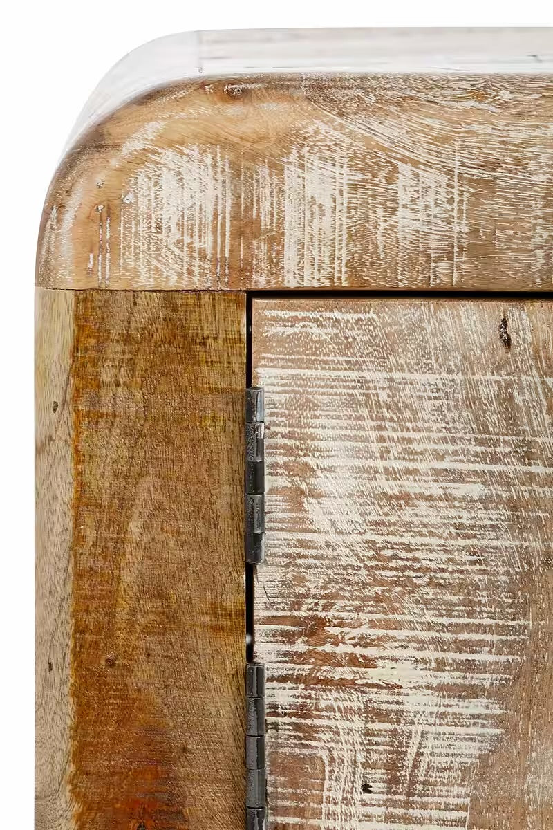 Măsuță de cafea vintage cu rotile, material lemn masiv de mango, 110 cm lungime