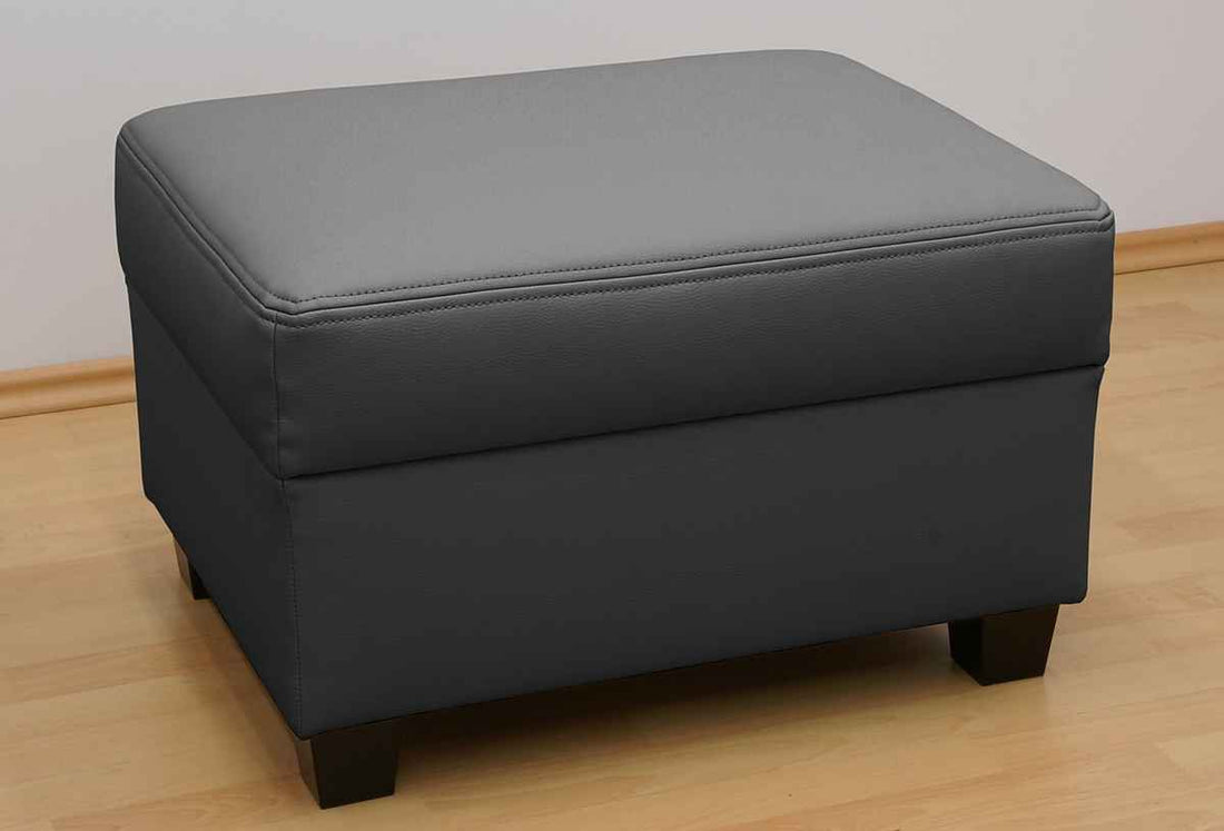 Otoman tapitat cu sezut confortabil, culoare negru, 70 cm, design modern si compact ideal pentru living sau spatiu de relaxare