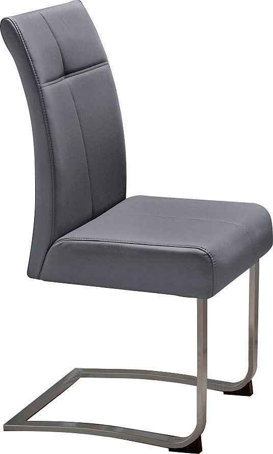 Scaun dining gri deschis, imitație piele, 100 cm inaltime, șezut 49 cm, design modern confortabil pentru bucătărie sau living