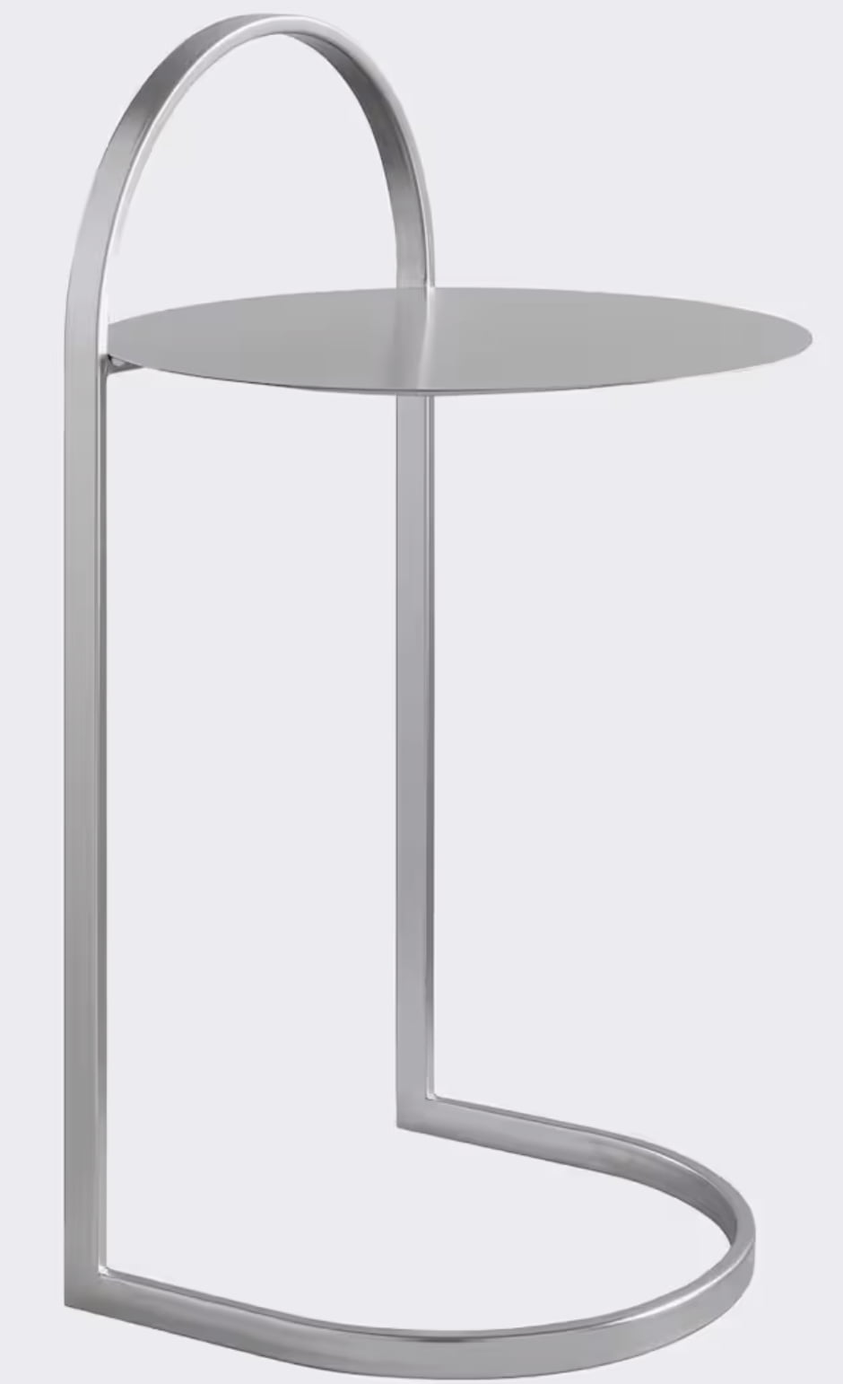 Masuta de cafea rotunda tip suport din metal, culoare gri, 35 cm, design compact si modern ideala pentru spatii mici sau decor minimalist