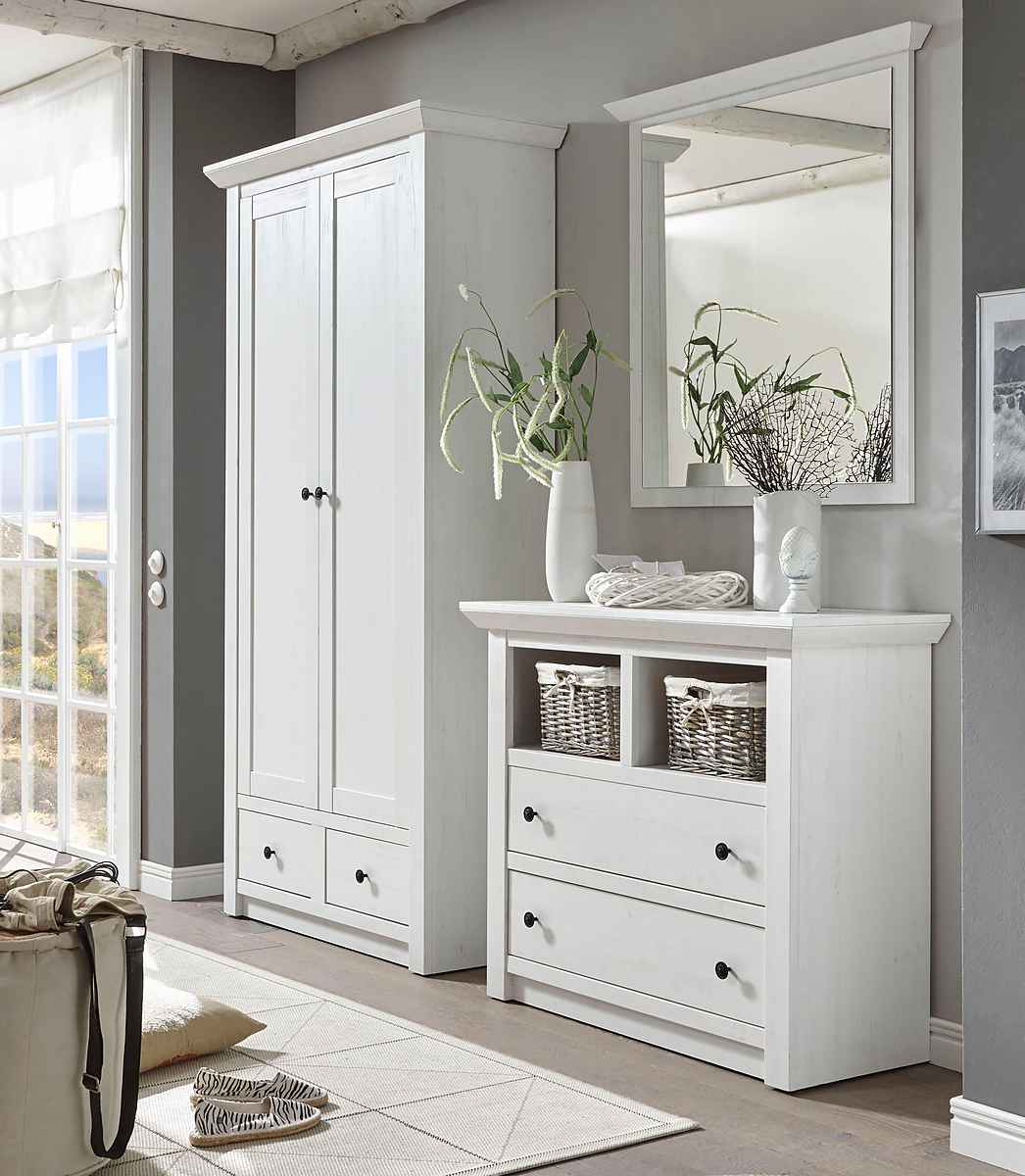 Oglindă 92 cm, culoare alb, material PAL, design modern pentru hol sau baie, 99 cm înălțime