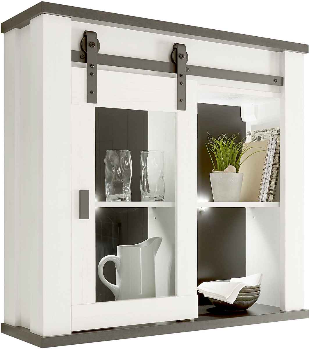 Dulapior bucătărie 93 cm, alb-negru, 1 ușă și rafturi interioare, design modern și practic pentru organizare eficientă