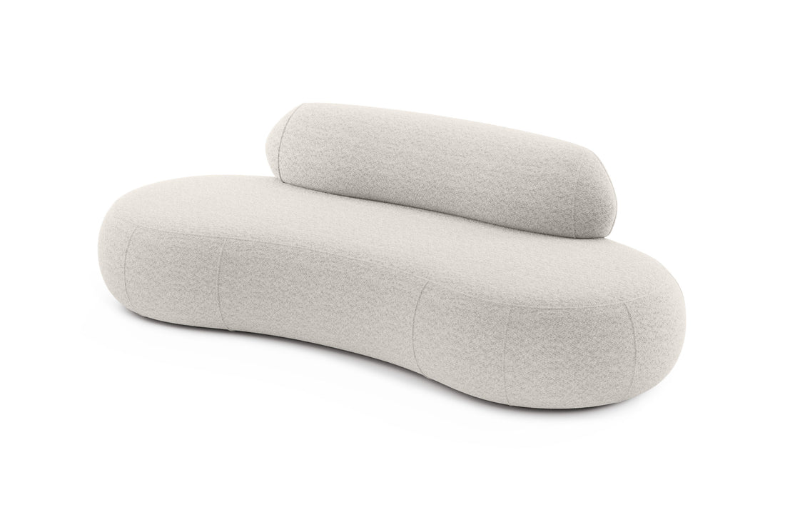 Canapea fixă 253 cm, 3 locuri IVONA, boucle premium, design curbat organic pentru living modern