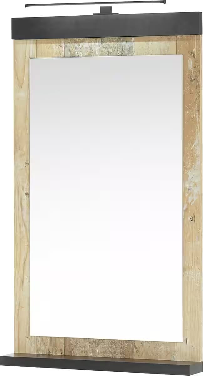 Oglindă 55 cm, culoare gri antracit cu stejar, MDF și PAL, design modern pentru hol sau baie, 100 cm înălțime HAYAK