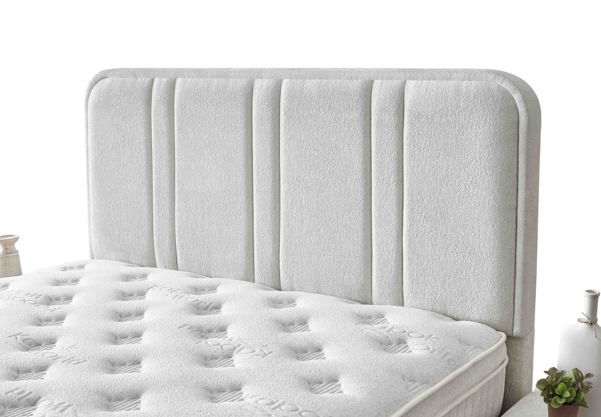 Pat Boxspring HUGO cu ladă de depozitare, structura metalica, material și saltea premium, design modern
