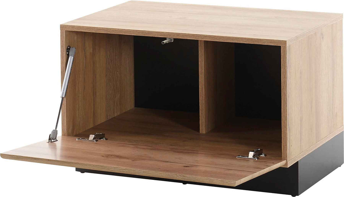 Comodă maro 70 cm cu ușă și compartimente, aspect lemn modern pentru living JAMAICA