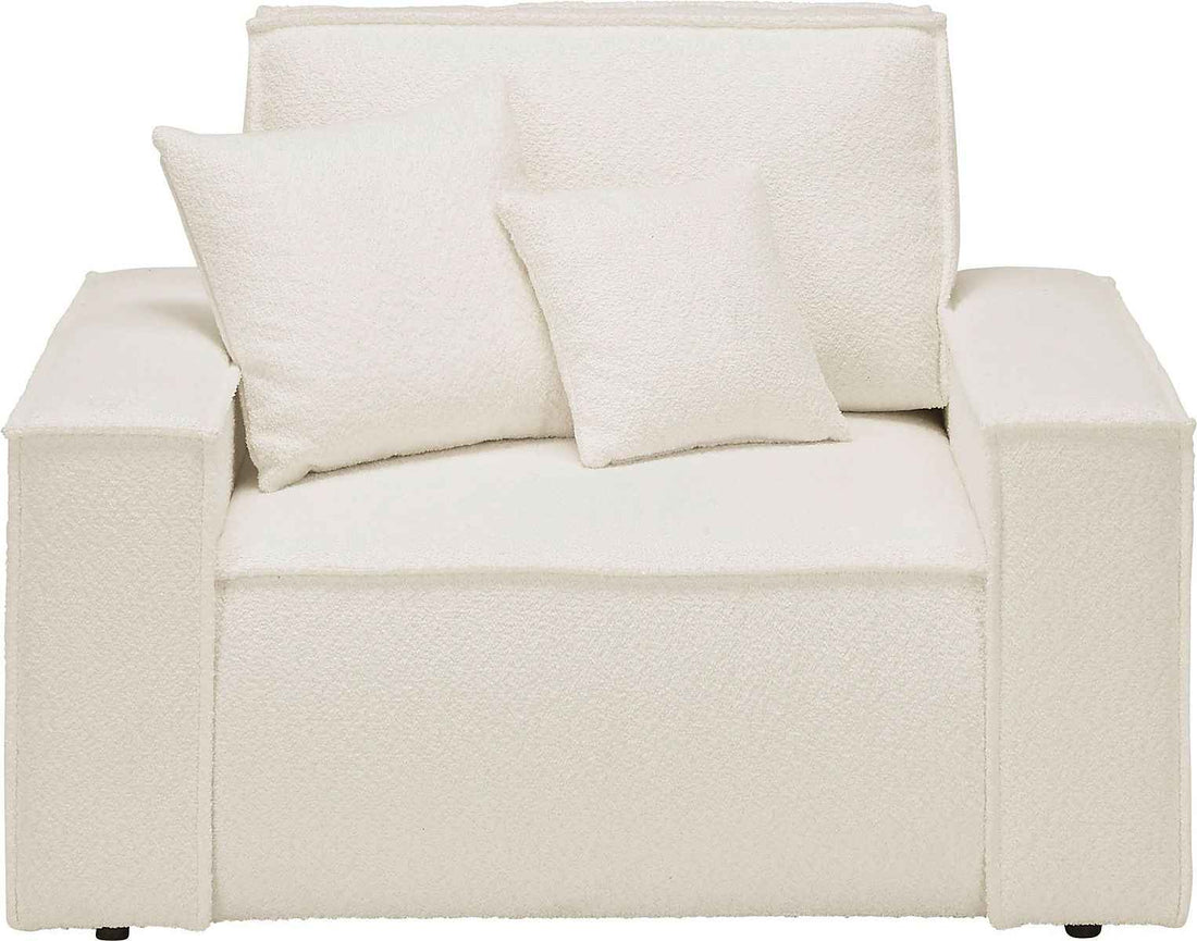 Fotoliu 120 cm, alb, design modern cu perne incluse, confort premium pentru living sau relaxare