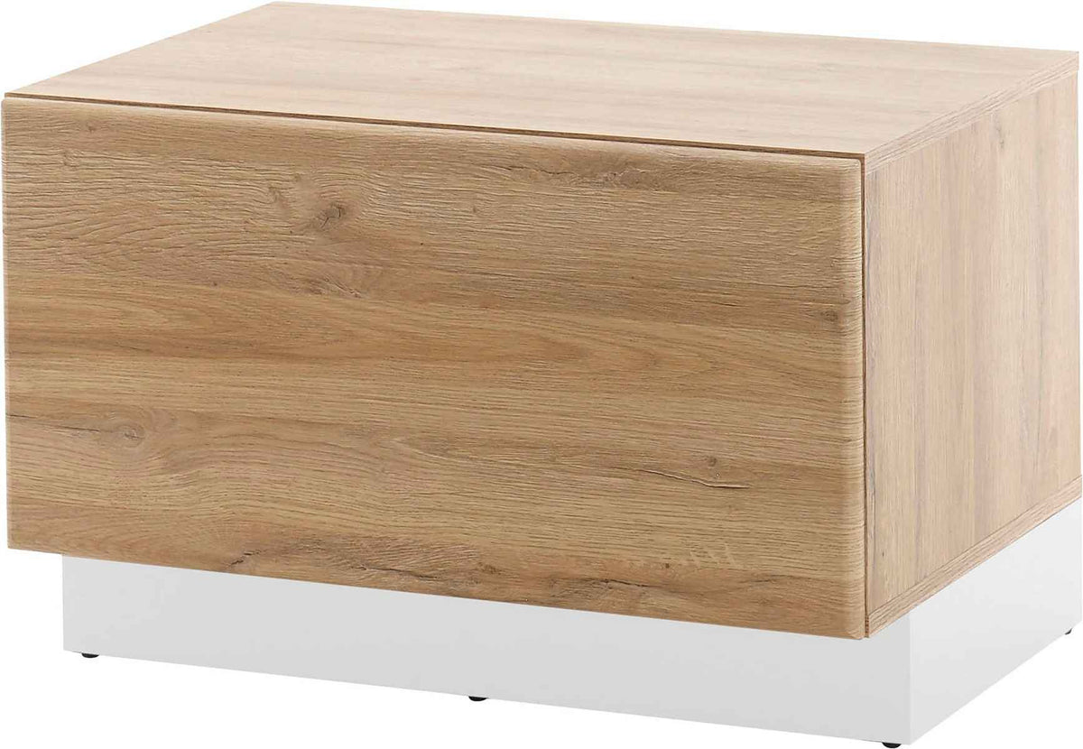 Comodă maro alb 70 cm cu ușă și compartimente, design modern cu aspect de lemn pentru living sau dormitor, înălțime 46 cm JAMAICA