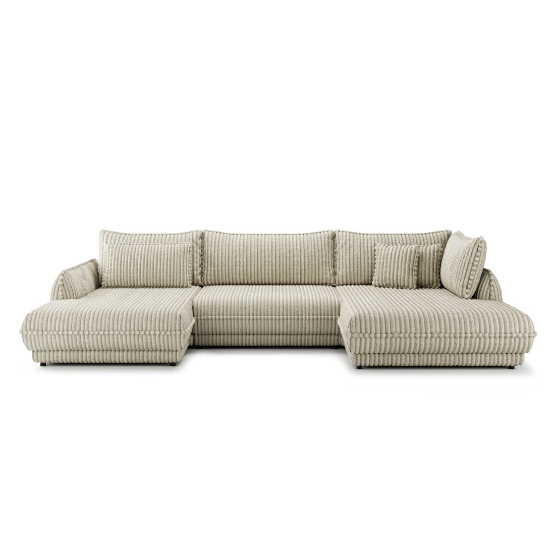 Colțar extensibil în U, cu ladă depozitare, arcuri sinusoidale și spumă HR, design premium modern, 370 cm TORRO