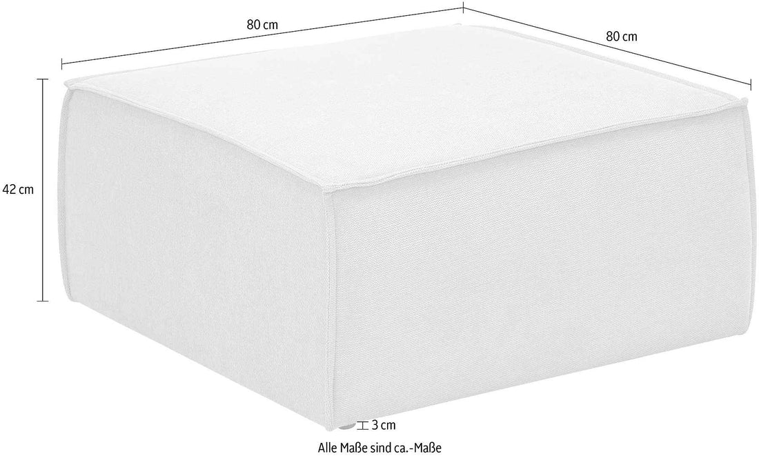 Otoman tapitat, culoare gri deschis, 80 cm, design modern si versatil, ideal pentru relaxare si completarea zonei de living