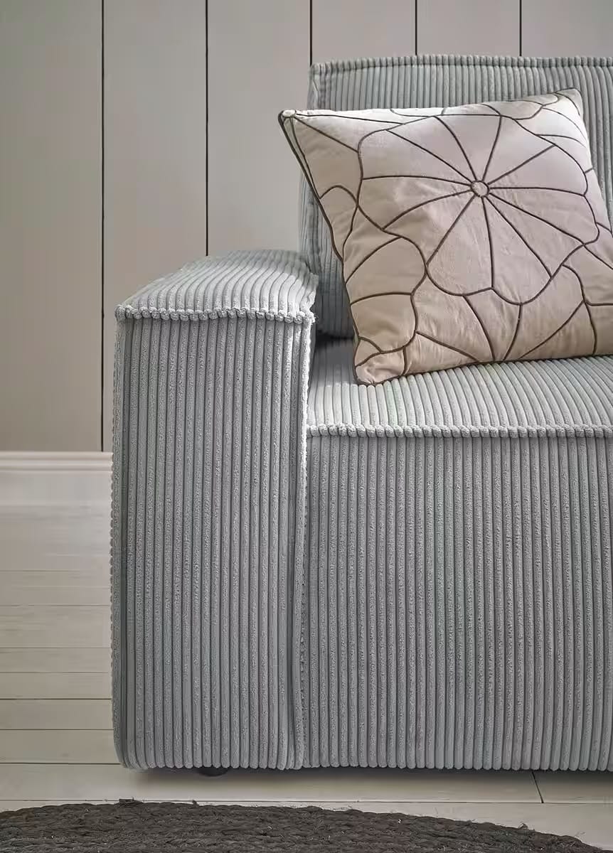 Fotoliu modern pentru living 120 cm, tapițat în material textil gri deschis, design confortabil contemporan