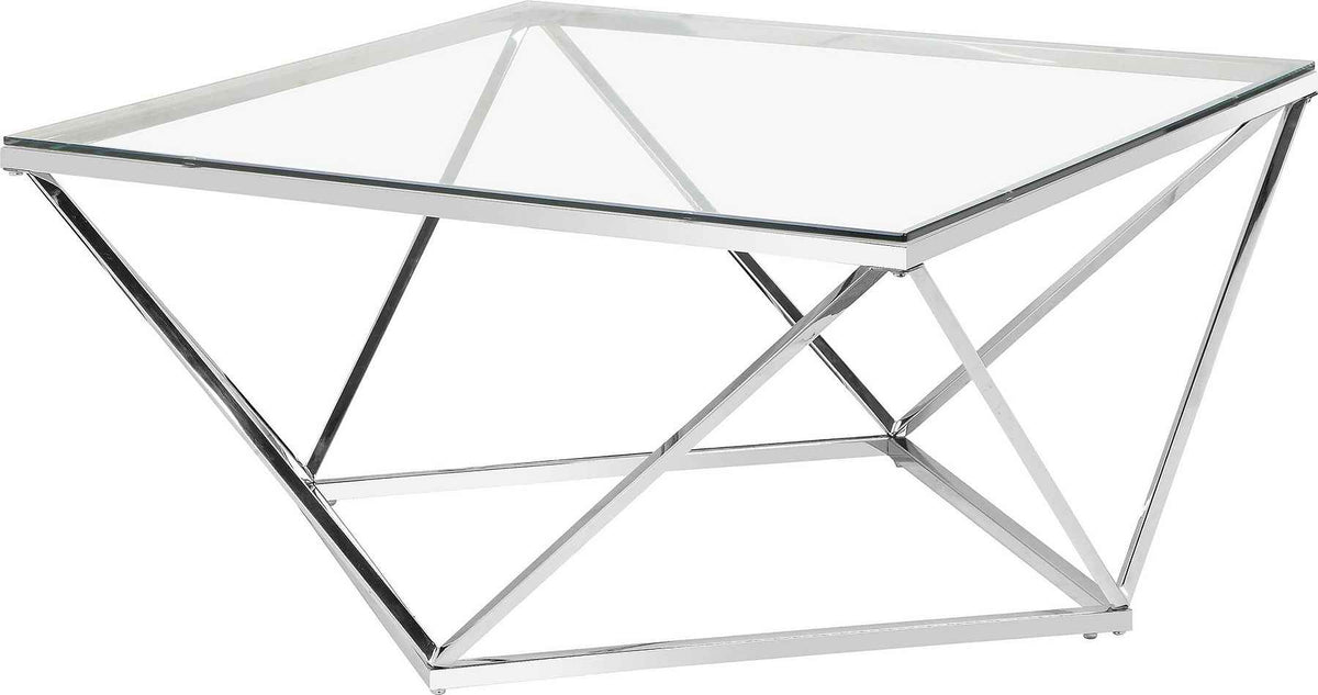 Masuta de cafea patrata din metal, culoare gri, 90 cm, design modern si rezistent, ideala pentru livinguri contemporane