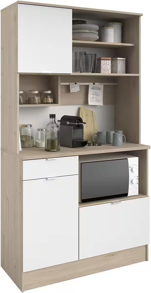 Bufet alb sonoma 100 cm cu spațiu de depozitare, design modern pentru living sau dining, mobilier practic și versatil