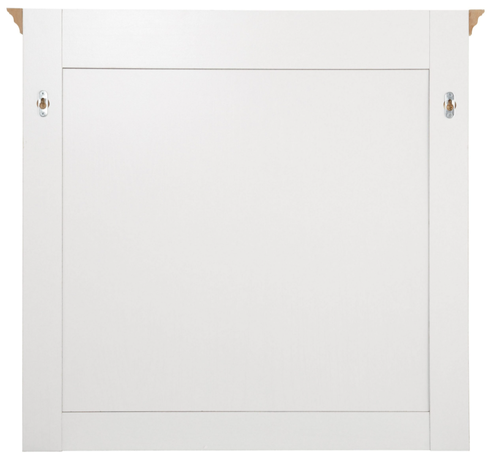 Oglindă 75 cm, culoare alb-stejar, ramă din PAL, design modern pentru hol sau baie, 70 cm înălțime