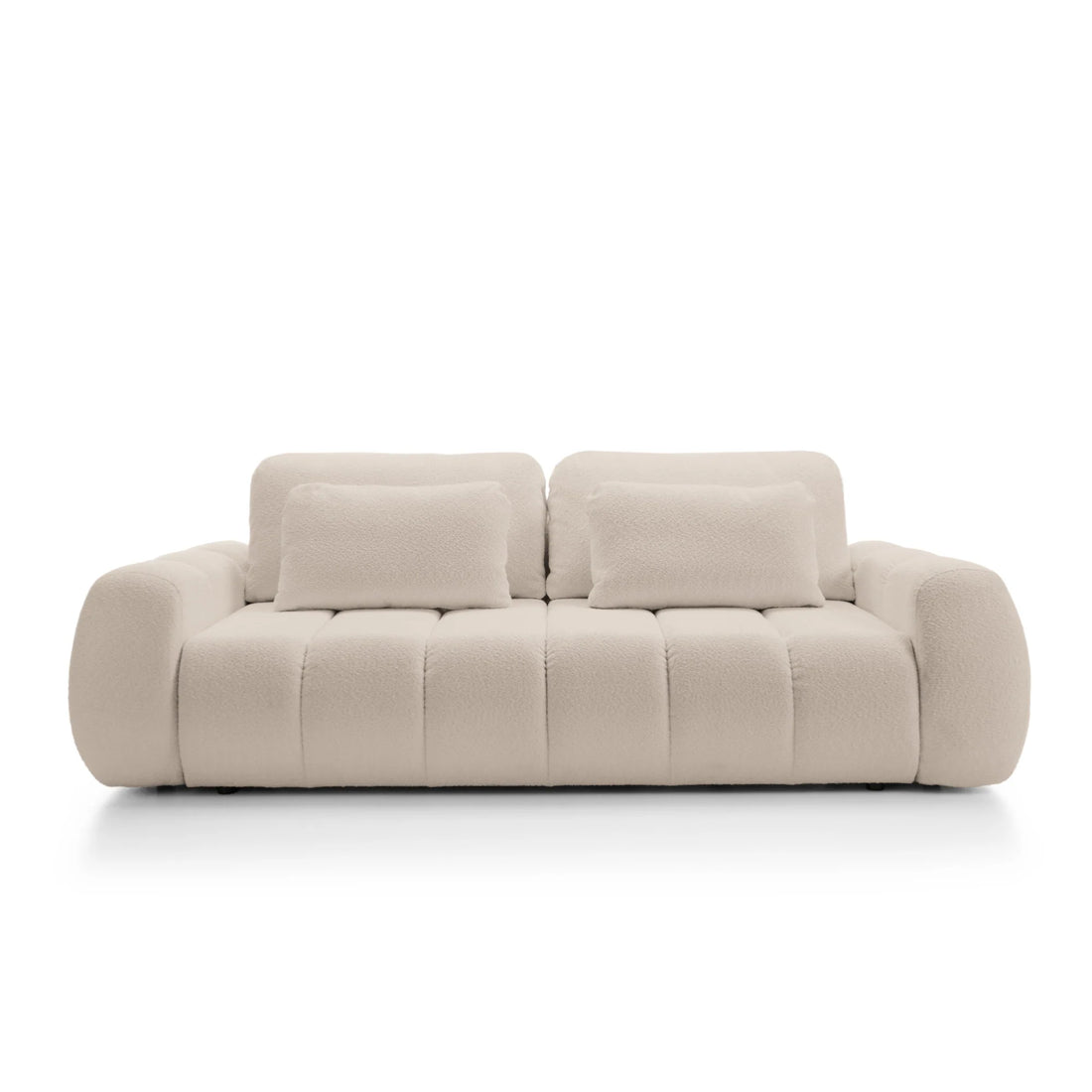 Canapea extensibilă 4 locuri, design rotunjit premium, cu ladă depozitare, arcuri și spumă de densitate inalta, 259 cm lungime BILLY