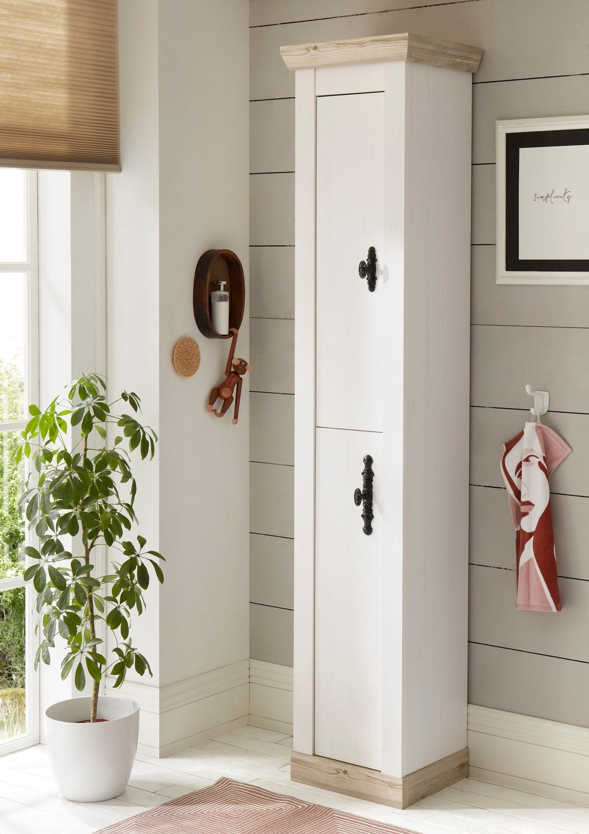 Dulăpior BECLEAN stil modern, culoare alb murdar-sonora, 42 cm lungime