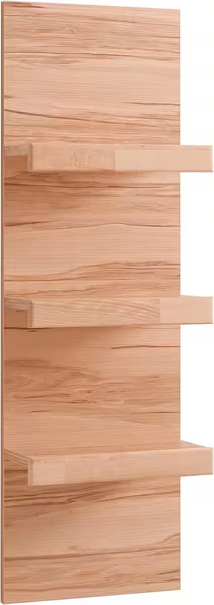 Etajera verticala din lemn partial masiv, 3 rafturi, culoare maro deschis, 35 cm latime, design compact si functional pentru depozitare eficienta in orice incapere