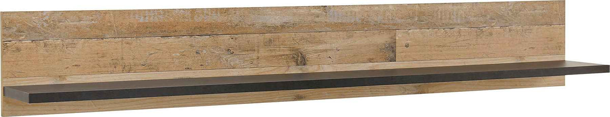 Etajeră 160 cm lățime, maro-negru, raft suspendat din MDF, design modern pentru living, dormitor sau birou