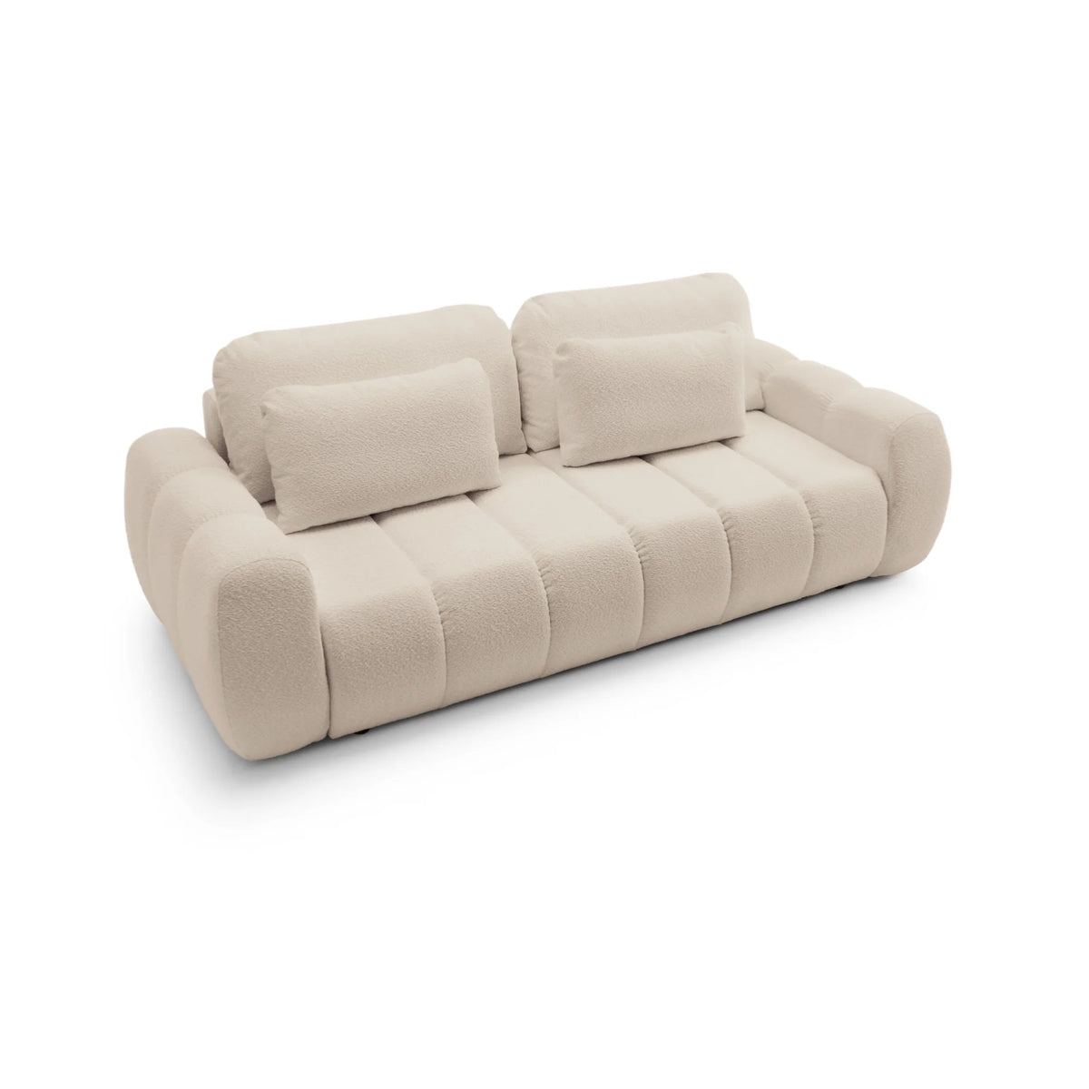 Canapea extensibilă 4 locuri, design rotunjit premium, cu ladă depozitare, arcuri și spumă de densitate inalta, 259 cm lungime BILLY