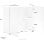 Comoda, 90 cm lățime, culoare alb lucios, 80 cm înălțime - imagine 4