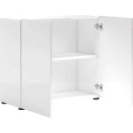 Comoda, 90 cm lățime, culoare alb lucios, 80 cm înălțime - imagine 3
