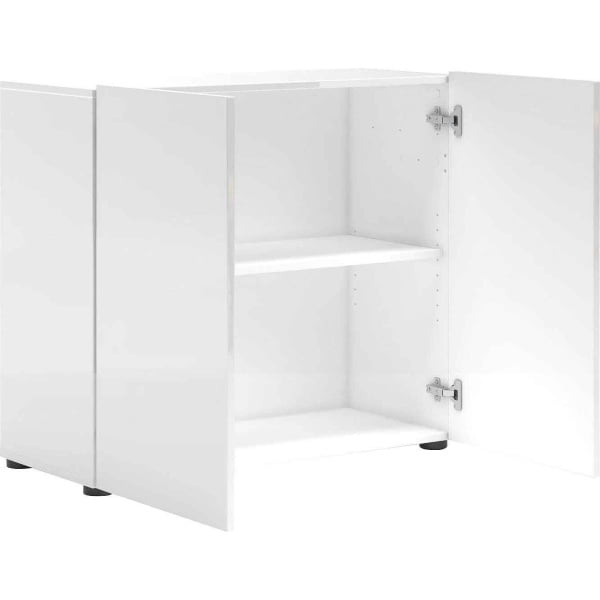 Comoda, 90 cm lățime, culoare alb lucios, 80 cm înălțime - imagine 3