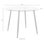 Masă dining 100x75 cm, blat din sticlă 0,7 cm, picioare aspect lemn stejar, înălțime 75 cm, design modern pentru bucătărie sau living - imagine 3