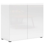 Comoda, 90 cm lățime, culoare alb lucios, 80 cm înălțime - imagine 2