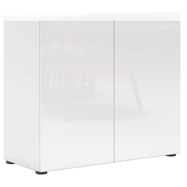 Comoda, 90 cm lățime, culoare alb lucios, 80 cm înălțime - imagine 2