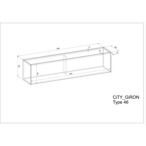 Comoda TV suspendată ~Vegas~ in stil clasic, culoare gri-maro, 150 cm lățime - imagine 3