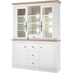 Bufet ~Mykonos~ in stil rustic romantic, cu aspect de lemn, mânere metalice, culoare alb-maro, 153 cm lățime - imagine 4