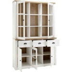 Bufet ~Palma~ cu aspect de lemn, modern, culoare alb-maro, 130 cm lățime - imagine 3