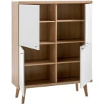 Comodă ~Texas~ culoare albă, in stil scandinav, cu picioare din lemn masiv de stejar, 107 cm lățime - imagine 3