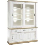 Bufet ~Palma~ într-un stil clasic, cu aspect de lemn, culoare alb-maro, 150 cm lățime - imagine 2