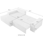 Coltar ~Hayak~ extensibil cu lada de depozitare, 267x167 cm, culoare bej, material velur raiat catifelat - imagine 12