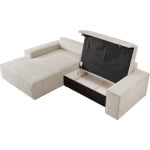 Coltar ~Hayak~ extensibil cu lada de depozitare, 267x167 cm, culoare bej, material velur raiat catifelat - imagine 8