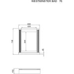 Oglindă 60 cm, cu poliță, culoare alb-maro, MDF și PAL, design practic pentru baie sau hol, 75 cm înălțime - imagine 3