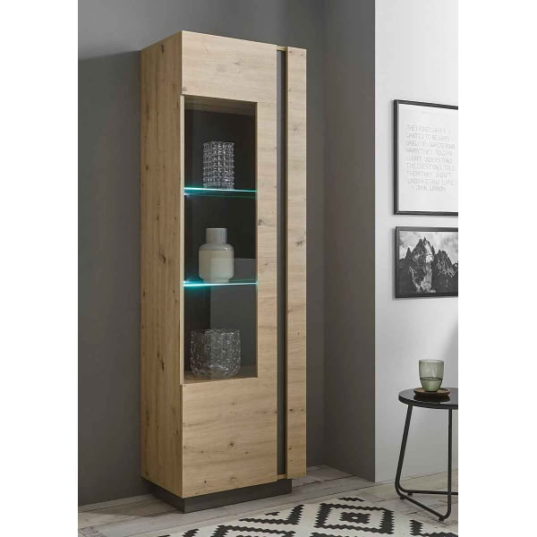 Vitrina ~ELEMENT~ 60 cm lățime, culoare stejar, înălțime 194 cm - imagine 1