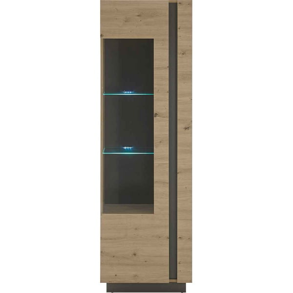 Vitrina ~ELEMENT~ 60 cm lățime, culoare stejar, înălțime 194 cm - imagine 2
