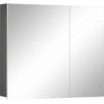 Dulapior oglinda, 2 usi, 80 cm latime, culoare alb antracit - imagine 2