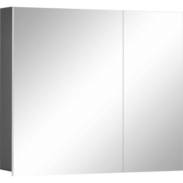 Dulapior oglinda, 2 usi, 80 cm latime, culoare alb antracit - imagine 2
