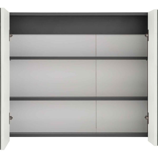 Dulapior oglinda, 2 usi, 80 cm latime, culoare alb antracit - imagine 3