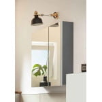 Dulapior oglinda, 2 usi, 80 cm latime, culoare alb antracit