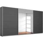 Dressing 360 cm lungime, 3 uși glisante, culoare gri antracit, oglinda pe mijloc, 210 cm înălțime - imagine 2