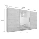 Dressing 360 cm lățime, culoare stejar, 3 uși glisante, oglindă pe mijloc, compartimentare premium, înălțime 230 cm - imagine 5